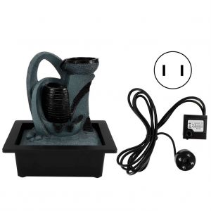 HJLIAN Fontaine d'interieur decorative avec pompe a eau et lumiere LED, pour la decoration de la maison ou du bureau, type 8953, prise americaine 110 V - Neuf