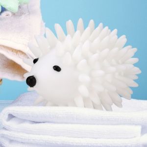 HJLIAN Boule de lavage reutilisable en forme de herisson, boule adoucissante blanche - Neuf