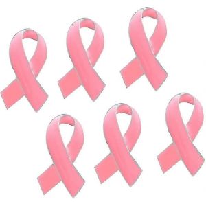 6pcs Officiel Ruban Rose Broche Broche Badge Sensibilisation Au Cancer Du Sein &Eacute;pinglette Pour Femmes Filles - Neuf