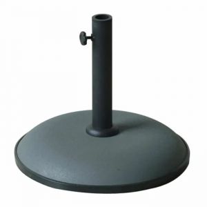 Base De Parasol Ronde En Ciment - Marbueno Summer - 41,5x35 Cm - 15 Kg - Gris - Compatible &Oslash;30/35/38 Mm - Neuf