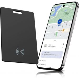 MEVRONISSHOP-Carte de suivi portefeuille fine pour Android &iquest; Compatible Google Find My | IP68 &eacute;tanche Bluetooth Tracking Card avec chargement sans fil | Finder portefeuille pour passeport, sac &agrave; main - Neuf