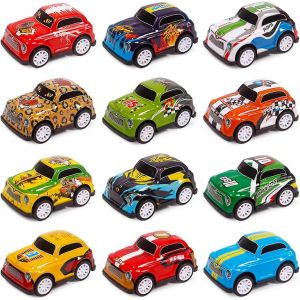 Random ColorSet of 12 Friction Cars,Friction Car Toy Friction Racing Car Kids Toy Car with Play Mat Girls and Boys Children Car Play Set - Neuf