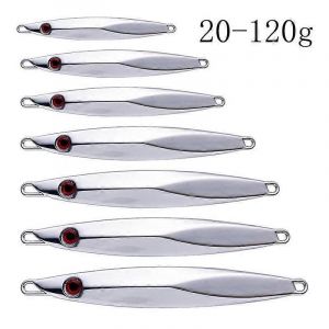 1pc Couleur Argent Pêche En Mer Appât Jigging Leurre En Métal Leurre De Pêche Leurre D'eau Salée 20g 30g 40g 60g 80g 100g 120g - Neuf
