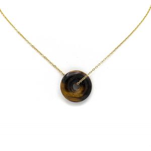 Kal-Pendentif Pierre Naturelle | Donut Pi Chinois| Double Pointes Concentrateur D'énergie - Neuf