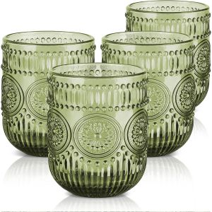 Lot De 4 Verres Tumblers Tournesol &iquest; Vintage Et &Eacute;l&eacute;gants - Neuf