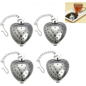 Infuseur &Agrave; Th&eacute; En Acier Inoxydable Forme C?ur Avec Cha&icirc;ne - Neuf