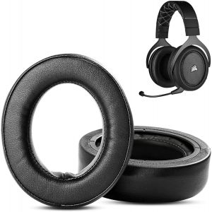KAL-Prime Coussinets De Remplacement Compatibles Avec Le Casque De Jeu Corsair Hs70 Hs60 Hs50 Pro Coussinets D'Oreilles (Cuir Prot&eacute;in&eacute;/Mousse &Agrave; M&eacute;moire De Forme) - Neuf