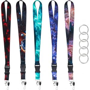 KAL-Lanière Cordon Tour De Cou Laniere Tour De Cou Avec 5 Détachable Porte-Cléscordon Tour De Cou Badge, Cordon Telephone Portable Pour Telephone Portable Usb Flash Drives, Carte D'Identité Bureau - Neuf