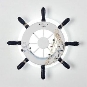 Plafonnier Nautique, Lampe Murale, Style Pirate, Bateau De Guerre, Volant, Lampe &Agrave; Led, Filet De P&ecirc;che, Corde De Chanvre, D&eacute;coration Pour Enfant - Neuf