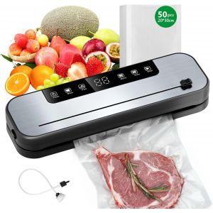 NouvelHorizonstore-Machine sous Vide Alimentaire, 6 en 1 Appareils de Mise Sous Vide avec 50 Sacs &agrave; Vide, Mise Sous Vide Alimentaire, Appareil Sous Vide Alimentaire pour les Aliments Frais, Modes Sec - Neuf