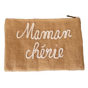 Pochette jute ''maman ch&eacute;rie'' jute naturel x 27 - Neuf