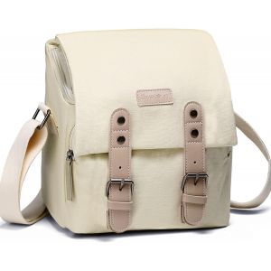 MEVRONISSHOP-Sac pour Appareil Photo, Petits Sacs pour Appareil Photo &eacute;tanches Sac Photo Vintage en Toile Unisexe pour Appareils Photo Reflex, Blanc, M - Neuf