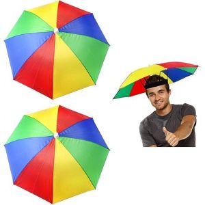 Parapluie Chapeau, 2 Pièces Arc-En-Ciel Parapluie Parasol Parapluie De Pêche - Neuf