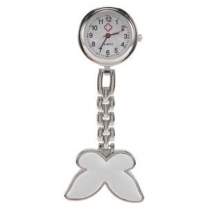 Infirmi&egrave;re Horloge Cardiofr&eacute;quencem&egrave;tre Montre De Poche Quartz Papillon Motif Blanc - Neuf