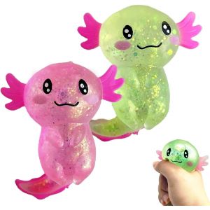 KAL-2 Pcs Axolotl Squishy, Jouet Axolotl, Boule Anti-Stress, Jouets Anti-Stress, Jouets À Presser Doux Pour Garçons Et Filles, Cadeau Drôle Pour Fêtes Et Anniversaires - Neuf