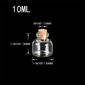 Tianyi-12pcs Fiole En Verre De Bocaux En Verre Transparente Avec Bouchon En Liège, Capacité De Stockage De 10 Ml, C'est Juste Une De 9 Modèle Différents (12, 10ml) - Neuf