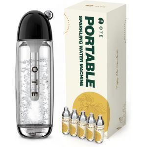 NouvelHorizonstore-Machine &agrave; Gaz&eacute;ifier Portable avec 20 Cylindres de CO2, Machine &agrave; Eau Gazeuse 450 ml Compact Size Soda Maker, Carboniseur Personnel s&ucirc;r en PET Stream Stream sans &eacute;lectricit&eacute;, sans B - Neuf