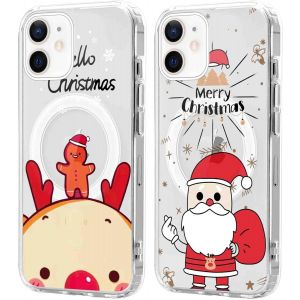 SJZG-2 Pi&egrave;ces No&euml;l Coque Magn&eacute;tique Pour Iphone 12 Mini 5,4'', Etui En Motif Dessin Cadeau De No&euml;l Compatible Avec Magsafe, Housse Christmas Silicone Tpu Bumper Cover Pour Iphone 12 Mini, No&euml;l 06 - Neuf
