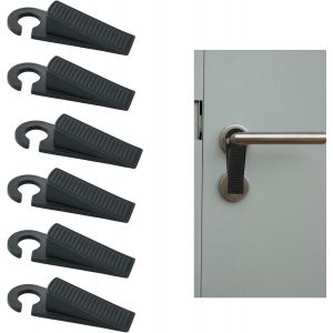 6 pi&egrave;ces Cale Porte Caoutchouc Souple Antid&eacute;rapante Bloc Porte Sol Antid&eacute;rapante Cale Porte au Sol pour Tous Types de Sols et de Portes, Genre Tapis, Carrelage, Sol - Neuf