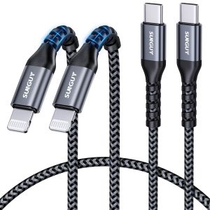 KALANKA-C&acirc;ble USB C Lightning, [0,5M 2 pi&egrave;ces] C&acirc;ble de donn&eacute;es certifi&eacute; MFi C&acirc;ble de charge USB C vers Lightning iPhone C&acirc;ble de charge rapide pour iPhone 14/13/12/11 Pro Max Mini/X/XS/Chargeur type - Neuf