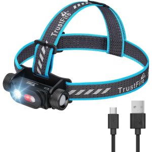 H6r Lampe Frontale ¿ 1350 Lumens, Portée De 152 Mètres, Lampe Torche Led Rechargeable Usb-C Avec 8 Modes, Projecteur, Lumière Rouge Pour La Course, La Pêche, Le Camping - Neuf
