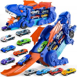 KAJGL-Camion Pour Tout-Petits-Jouet De Voiture Dinosaures Pour Garçons Et Filles De 3 À 6 Ans-Ensemble Avec 10 Véhicules Moulés Sous Pression - Neuf
