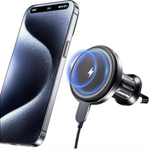 Magnetic Car Mount With Charging Function, Wireless Qi For Iphone 16/16 Pro/16 Pro Max/16 Plus/15/14/13/12, Magnetic Wireless Charger - Neuf