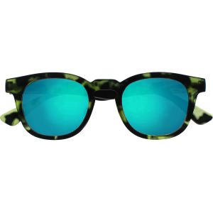 Lunettes De Soleil Monture Ronde Épaisse Cool Charnières À Ressort Verres Teintés Anti-Rayures Mat Écailles De Vert Hommes Femmes S97-6 +0.00 - Neuf