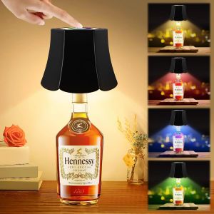 Kal-Lampe De Bouteille Led Rvb, Lampe De Table Led Sans Fil Rechargeable Par Usb, Luminosité Et Couleur De Lumière Réglables, Lampe De Bouteille (Fleurs, Noir) - Neuf