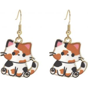 Kal-Boucles D'oreilles Pendantes Chat Adorables Femmes Amoureuses Animaux Félin Dessin Animé Bijoux Accessoires Remarquables Cadeaux Breloques - Neuf