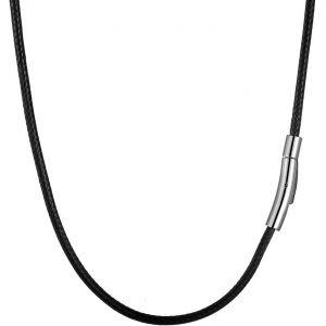 Kal-Collier Cuir Tressé Cordon Pour Pendentif Chaîne Cuir Corde Pour Homme Femme, 2mm/3mm (46-71cm) Avec Fermoir Acier Inoxydable - Neuf