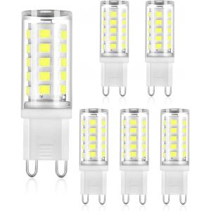 Kalanka-Lot De 6 Ampoules Led G9 5 W, &iquest;&iquest;Quivalent &iquest;&iquest; Une Ampoule Halog&iquest;&iquest;Ne De 50 W, Blanc Chaud 3000 K, 500 Lumens, Irc 85, Non Dimmable, 230 V, &iquest;&iquest;Conomie D'&iquest;&iquest;Nergie,Ampoule G9, Culot G9 Standard - Neuf
