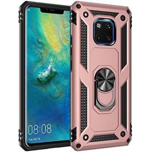 Kal-Coque Huawei Mate20 Pro, Avec Anneau Support, Coque Etui Housse Huawei Mate20 Pro Antichoc Militaire [Tough Armor] Heavy Duty Shock Proof Protective Housse Pour Huawei Mate20 Pro- Rose Or - Neuf