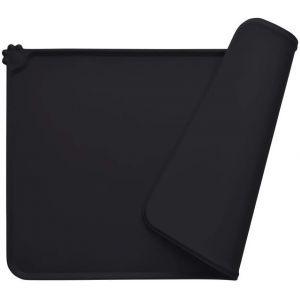Tapis De Gamelle Pour Chien Noir, 47 X 30 Cm, Tapis D'alimentation Pour Chat En Silicone Conforme Aux Normes De La Fda, Imperméable Et Antidérapant - Neuf