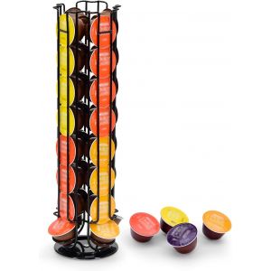 Porte Capsules pour Dolce Gusto,Porte Dosettes Distributeur Présentoir Rotatif pour 32 Dosettes Dolce Gusto,Support Rangement Capsules Dolce Gusto,360 Degrés Rotable Range Capsules,Noir. - Neuf