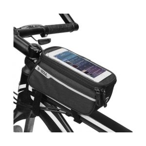 Sacoche De T&eacute;l&eacute;phone B-Soul Pour Tube Sup&eacute;rieur De Vtt &iquest; Compatible Avec &Eacute;cran 6 Pouces, Tactile, R&eacute;fl&eacute;chissante, Tissu Oxford R&eacute;sistant, Installation Facile &iquest; Noir - Neuf