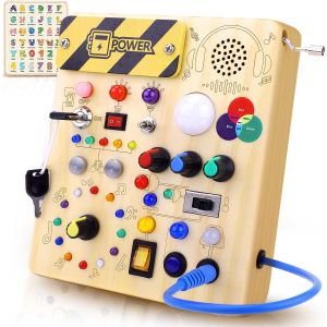 TDRFL-Jouets Montessori Busy Board Pour Garçons Et Filles De 1 An,Jouets Éducatifs D'Apprentissage Pour 1 2 3 Bambins,Jouets Sensoriels Pour Enfants Autistes - Neuf