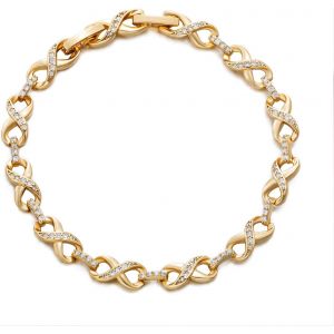 Meimie-Bracelet Infini Femme 14k Plaqué Or Stylé Tennis Infinity Réglable Léger Et Confortable Cu Zirconia Pour Femme Cadeaux Bijoux - Neuf