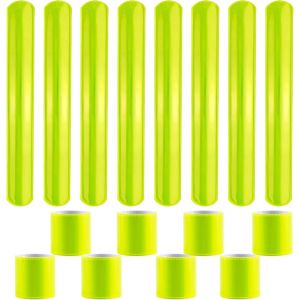 Asfasfq-16 Pièces Brassard Reflechissant Bracelet Lumineux Bande Reflechissante Brassard Securite, Équipement De Course Réfléchissant, Sécurité Rétraction Automatique Réflecteu Pour Vélo De Course - Neuf