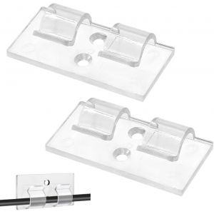 Lot de 35 Crochets pour Guirlande Iumineuse Boule Int&eacute;rieure et Ext&eacute;rieure Support de C&acirc;ble Autoadh&eacute;sif avec Doubles Trous Clip de D&eacute;coration de C&acirc;ble Transparent Pour Gestion C&acirc;bles d'&Eacute;clai - Neuf