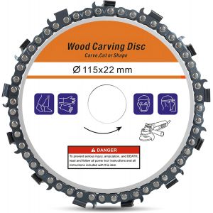 MEVRONISSHOP-Disque Bois Meuleuse 115mm, 1 unit&eacute; Disques &agrave; &eacute;barber, Disque Bois Meuleuse en Bois en Carbure de Tungst&egrave;ne, Disques de Meulage pour Fa&ccedil;onner, Meuler, Couper et Sculpture - Neuf