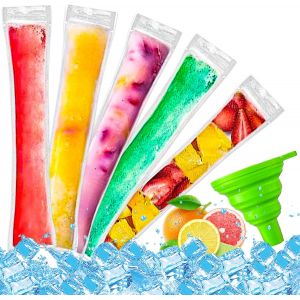 Eryi-Lot De 150 Sacs À Popsicle Avec Entonnoir, Sacs À Glace Popsicle, Sacs De Congélation, Sacs À Glace Pop, Sacs À Glace Gratuits, Pour Moules À Glace, Yaourts, Bonbons Glacés, Accessoires De Fête, - Neuf
