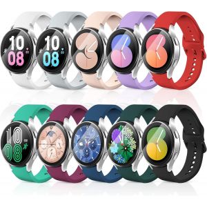 Kalanka-10 Pack Bracelet Montre 20mm Sport Compatible Avec Samsung Galaxy Watch 6/5/4 40mm 44mm/Watch 5 Pro 45mm, En Silicone Soft Pour Galaxy Watch 6 Classic 43mm 47mm, Femme Et Homme - Neuf