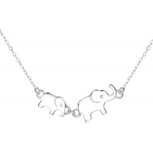 Collier Pour Femme Pendentif &Eacute;l&eacute;phants En Argent Sterling 925 Symbole G&eacute;n&eacute;rations Collier Bijoux Animaux Cadeau Pour Grand-M&egrave;re Maman Fille &Eacute;pouse Famille - Neuf