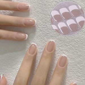 20pcs Bandes De Vernis &Agrave; Ongles En Gel, Auto-Adh&eacute;sifs Uv Gel Autocollants &Agrave; Ongles, Qualit&eacute; Salon Gel Nail Stickers Semi Durci Pour Femme & Fille Nail Art (Simplicit&eacute; Fran&ccedil;aise) - Neuf