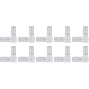 Lot De 10 Raccords Coudés À 90 Degrés En Plastique Pour Aquarium,Air,Eau,Carburant,Huile,Gaz Inerte (8 Mm) - Neuf