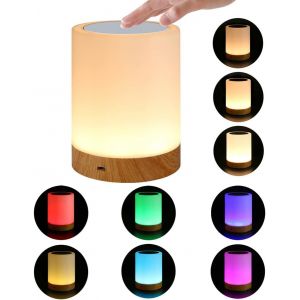 Veilleuse Led, Lampe De Chevet, Lampe Nuit Tactile Avec 6 Couleurs Changeantes, Lampe De Table Portable Rechargeable Pour Les Enfants, Chambre, Salon, Camping - Neuf