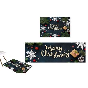 Ensemble de tapis de porte de cuisine de No&euml;l, antid&eacute;rapant et absorbant, pour la maison, la salle de bain et la cuisine. - Neuf