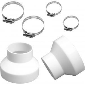 2 Pièces Tuyau pour Hotte Raccord PVC 100, Convient aux Diamètres de 100 mm À 80 mm Réducteur Rond Universel pour Systèmes de Ventilation, pour Système de Ventilation (1) - Neuf