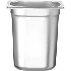 Eryi-Bac Gastronorme, Gn 1/6, Résistance Thermique -40 °C À 300 °C, Utilisable Dans Des Fours À Convection, Des Réfrigérateurs, Des Bain-Maries, Des Chafing Dishes, 3.4l, 176x162x(H)200mm, Inox - Neuf